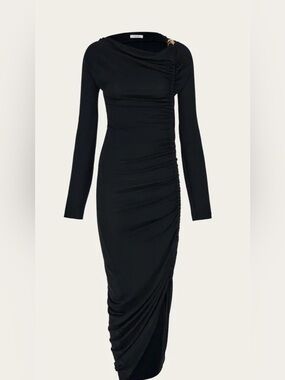 Ferragamo - Boat neck dress with ruched detail size 36/US 2